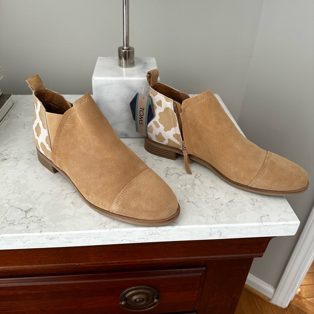 TOMS Tan Suede Ankle Boots